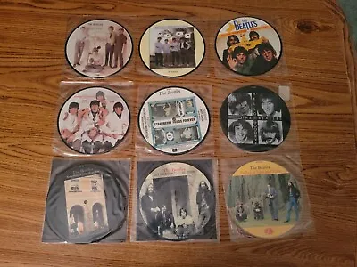 The Beatles Lot Of Nine Original 1980’s U.K. 7” Picture Discs In Excellent Cond • $199