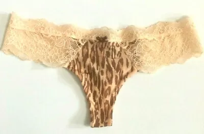 Victorias Secret Dream Angels Apricot Leopard Thong Panties Size XS-S Smooth • $24.50