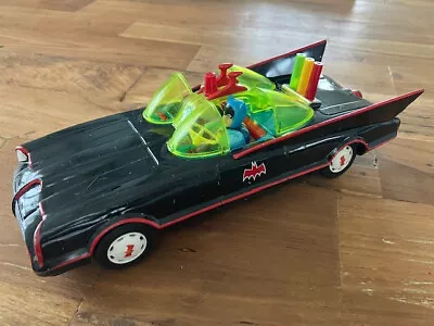 Rare Tin Toy Car Aoshin Asc Black Batmobile With Working Engine And Light Batman • $177.50