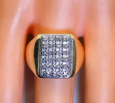 Nice Heavy Men's 10K Solid Gold Diamond Cocktail/Cluster Ring 10.3 Grams • $695