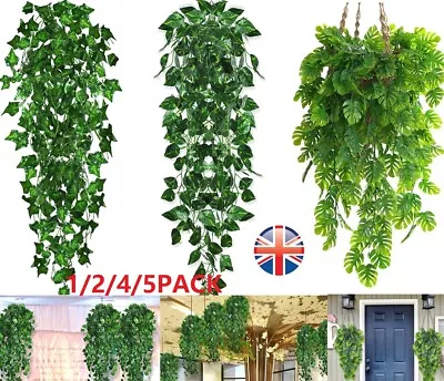 5X Artificial Ivy Vine Leaf Trailing Foliage Flower Hanging Fake Plant Garden UK • £3.49