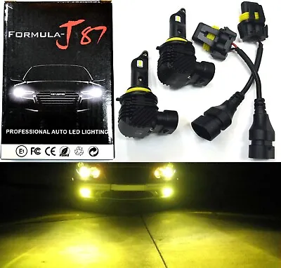 LED Kit M10 100W 9012 HIR2 3000K Yellow Two Bulb Headlight Dual Beam Replacement • $37.40