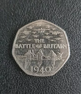 50p Coin. BATTLE OF BRITAIN 75th ANNIVERSARY FIFTY PENCE COIN 2015. Circulated. • £1.50