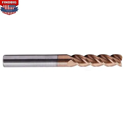 3 Flute Carbide 3/8 X1-1/2 X3-1/2  End Mill 45° Helix For Aluminum - ZRN Coated • $23.99