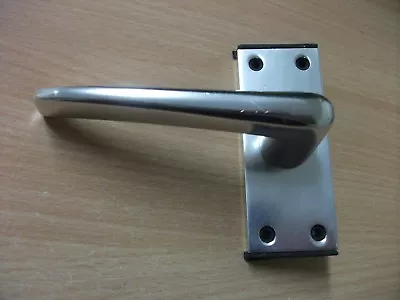 Lever Latch Door Handles On Backplate Bright Anodised Aluminium Finish 95 X 35mm • £6.25