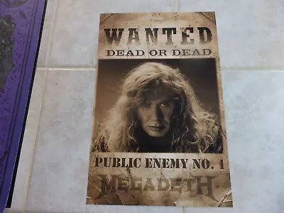 Megadeth Small Fan Club Poster Rare Hard Rock Heavy Metal • $3.99