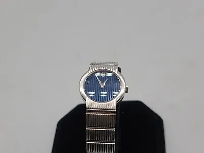 Movado Museum Concerto 84.G4.1842 Stainless Steel Ladies Blue Dial -USED- ST174 • $199