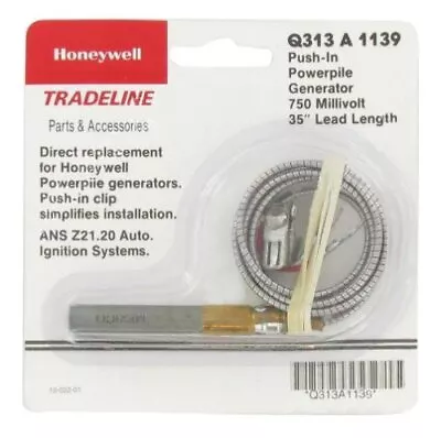 Honeywell Q313a1139 Q313a1139 750mv Thermopile Generator W/push I • $79.44