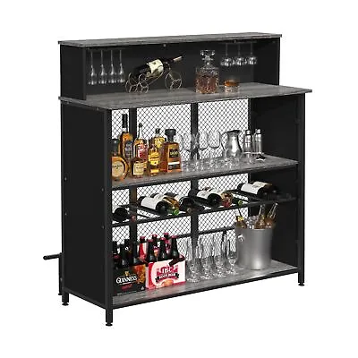 GDLF Home Bar Unit Mini Bar Liquor Bar Table With Storage And Footrest For Ho... • $155.99