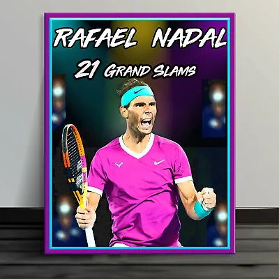 Rafael  Nadal Tennis 21 Grand Slams  Legend Metal Wall Sign Rn01 • £11.95