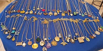 Vintage Mod Pendant Necklace Lot Of 73.dainty.21 Signed Monet Trifari Nolan... • $117.50