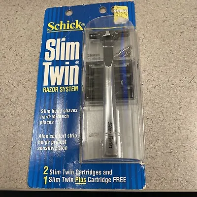 Vintage Schick Slim Twin Razor System 2 BLADE CARTRIDGES & RAZOR New In Package • $12.99