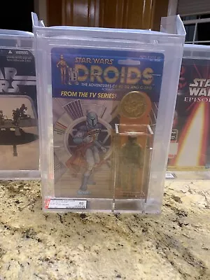 VINTAGE KENNER STAR WARS 1985 DROIDS BOBA FETT MOC AFA 80 Y-NM Hong Kong Variant • $13999.99