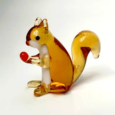 Murano Glass Handcrafted Unique Art Lovely Squirrel Figurine Size 1 Glass Art • $19.98