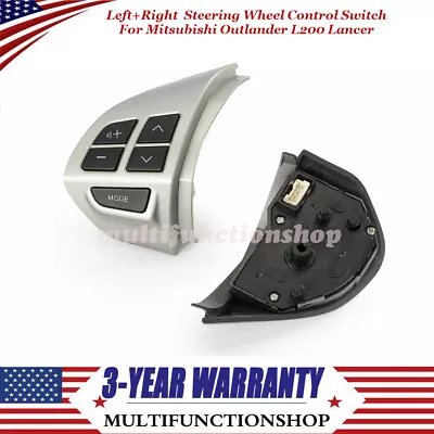 2X Left+Right Steering Wheel Control Switch For Mitsubishi Outlander L200 Lancer • $30.99