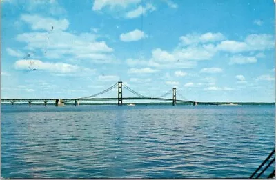 Postcard Mackinac Bridge Mackinaw City Michigan • $4.75