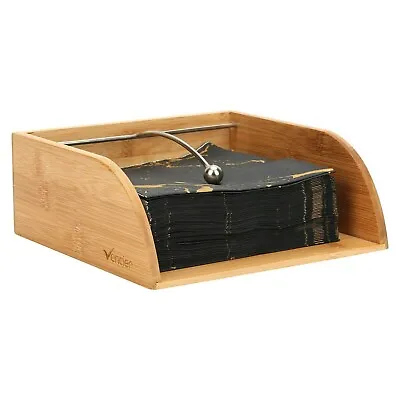 Lynen Bamboo Serviette Holder Napkin Dispenser Kitchen Dining Room Table Decor • £9.99