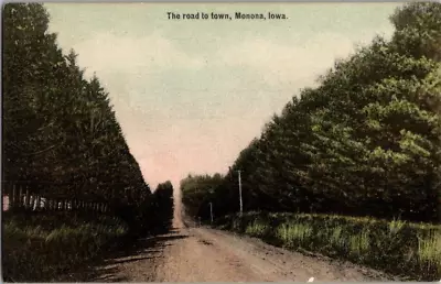 1909. Monona Iowa. Road To Town.  Postcard Db41 • $8