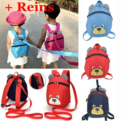 Kids Baby Toddler Walking Safety Harness Backpack Security Strap Bag With Reins • £6.99