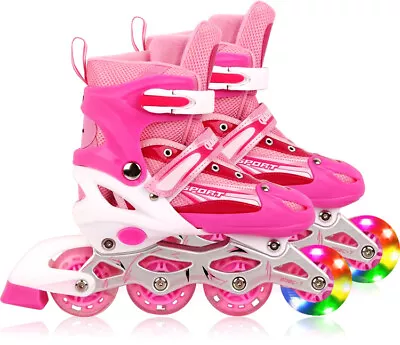 LED Light Up Adjustable Roller Blades Inline Skates Size Ladies 7-9.5 Mens 6-8.5 • $76