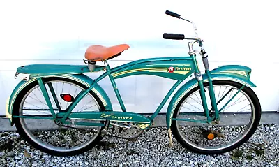 1950's Vintage Bicycle-monark-firestone-super Cruiser-chrome Springer-org-26  • $1390