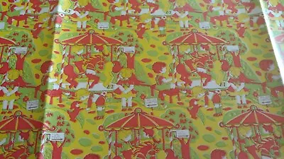 Vintage Wrapping Paper Sheet Kids On  Carousel NEW Tuttle Press • $4.99