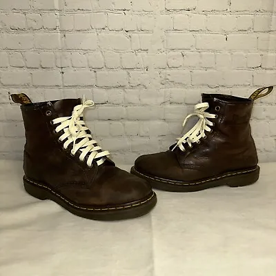 Vtg RARE Doc Dr Martens 1460 Boots 8-Eye Brown Leather Made In England Men Sz 9 • $69.99