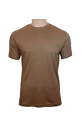 US Style BDU T-Shirt -  Plain Brown 100% Cotton Army Military Top All Sizes New • £12.95