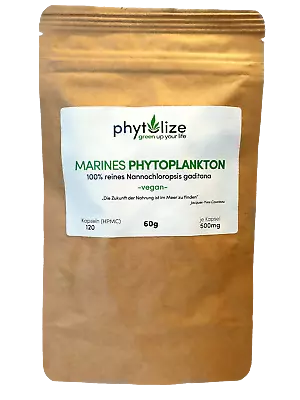 Marine Phytoplankton 100 Capsules/60g Vegan Omega-3 SUPERFOOD Algae • £31.64