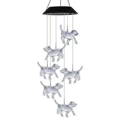 Solar Powered Dog Light Wind Chimes Lamp Color Changing Garden Home Decor S2D2 • £9.25
