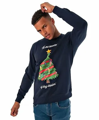 Mens Christmas Tree Novelty Beer Xmas Sweater Jumper • £16.99