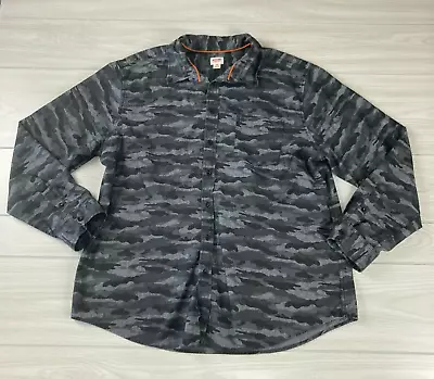 Mossimo Supply Co Sz XXL Shirt Mens Button Down Camo Gray Long Sleeve Pinpoint • $16.07