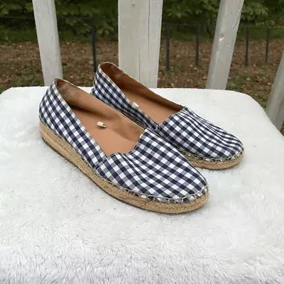 Merona Black White Gingham Check Low Wedge Espadrilles • $24