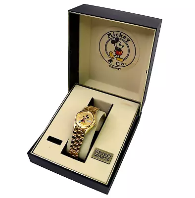 Vintage Disney Mickey Mouse Seiko Starburst Date Day Watch New Battery Working • $131.14