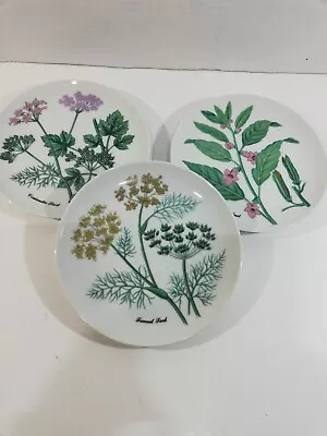 Horchow Collection Herbs Salad Plates (set Of 3) VGC • $29.95