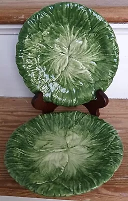 Vietri  Cabbage Leaf  Plates 7  Salad/Dessert  (2) Made In Italy • $23