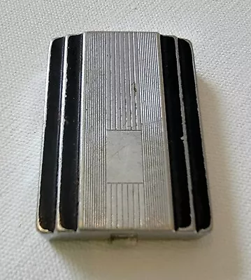 Vintage Pinaud Chrome Black Enamel Skyscraper Compact  • $55