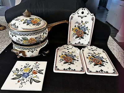 Asta German Cookware Fondue Pot Double Warmer Lid Villeroy Boch Hot Plates • $125