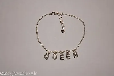 Premium 'QUEEN' Anklet Ankle Chain Jewellery Fetish Cuckold BBC Queen Of Spades • £11.99