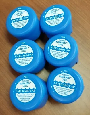 Lot Of 6 3 & 5 Gallon Water Bottle Snap Cap Anti Splash 55mm Kleen Peel Off Top • $6.98