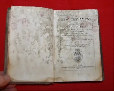 1854 Antique Pocket Bible Catholic New Testament Latin Vulgate • $65