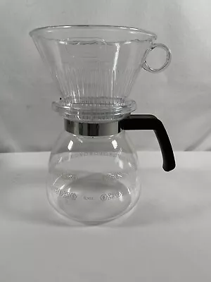 Melitta 6 Cup Coffee Glass Carafe W/Clear Pour Over Cone Filter Clean #2 • $18