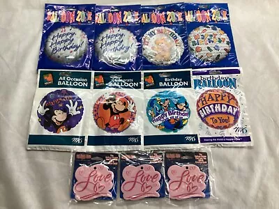 Lot Of 8 Birthday Foil Mylar Balloons Disney Pluto Mickey Daffy With Weights • $35