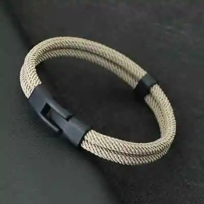 Men Bracelet Thread Double Layer Detachable Matching Stackable Accessories • £8.06