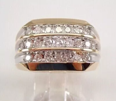 Men's 3Ct Round Cut Lab Created Diamond Anniversary Ring 14K Yellow Gold Plated • $199.99