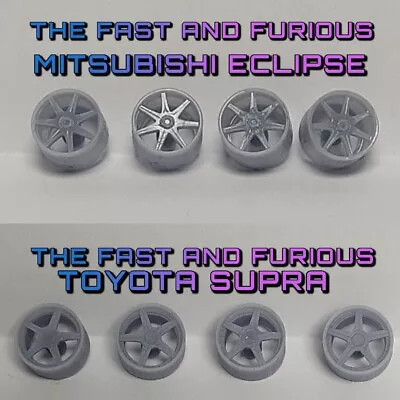 1/64 Scale Fast And Furious Wheels Toyota Supra Mitsbishi Eclipse Hot Wheels • $7.45