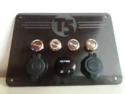 VW T5 Etched Switch Panel USB 12V Control Voltage Monitor Camper Motorhome • $84.62