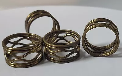 $9.99 • Buy Vintage 1  Brass Napkin Rings Set Of 4
