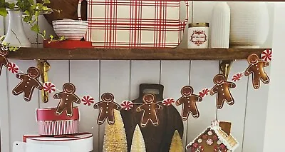 Christmas Gingerbread Man 6 Ft Garland My Mind's Eye Holiday • $19.90