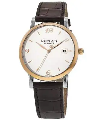 New Montblanc Star Classique Automatic Gold Bezel Silver Men's Watch 112145 • $1861